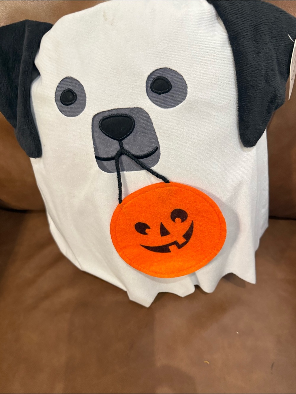 Target Bullseye Playground Dog Ghost Halloween Pillow White